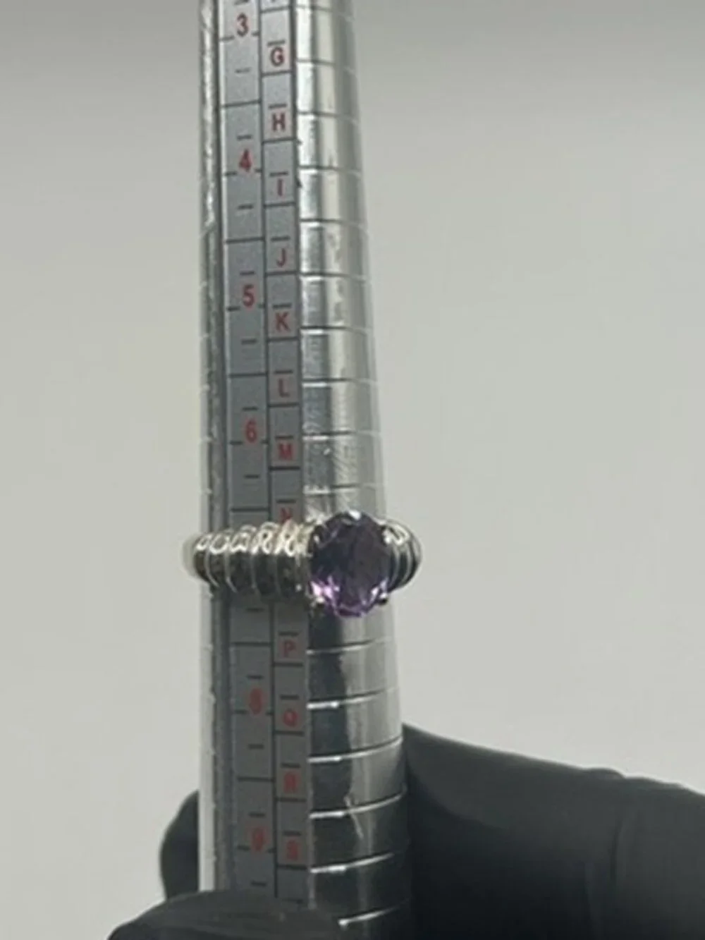 Vintage 925 Sterling Silver Amethyst Ring Womens Purple Stone Stamped Size 7